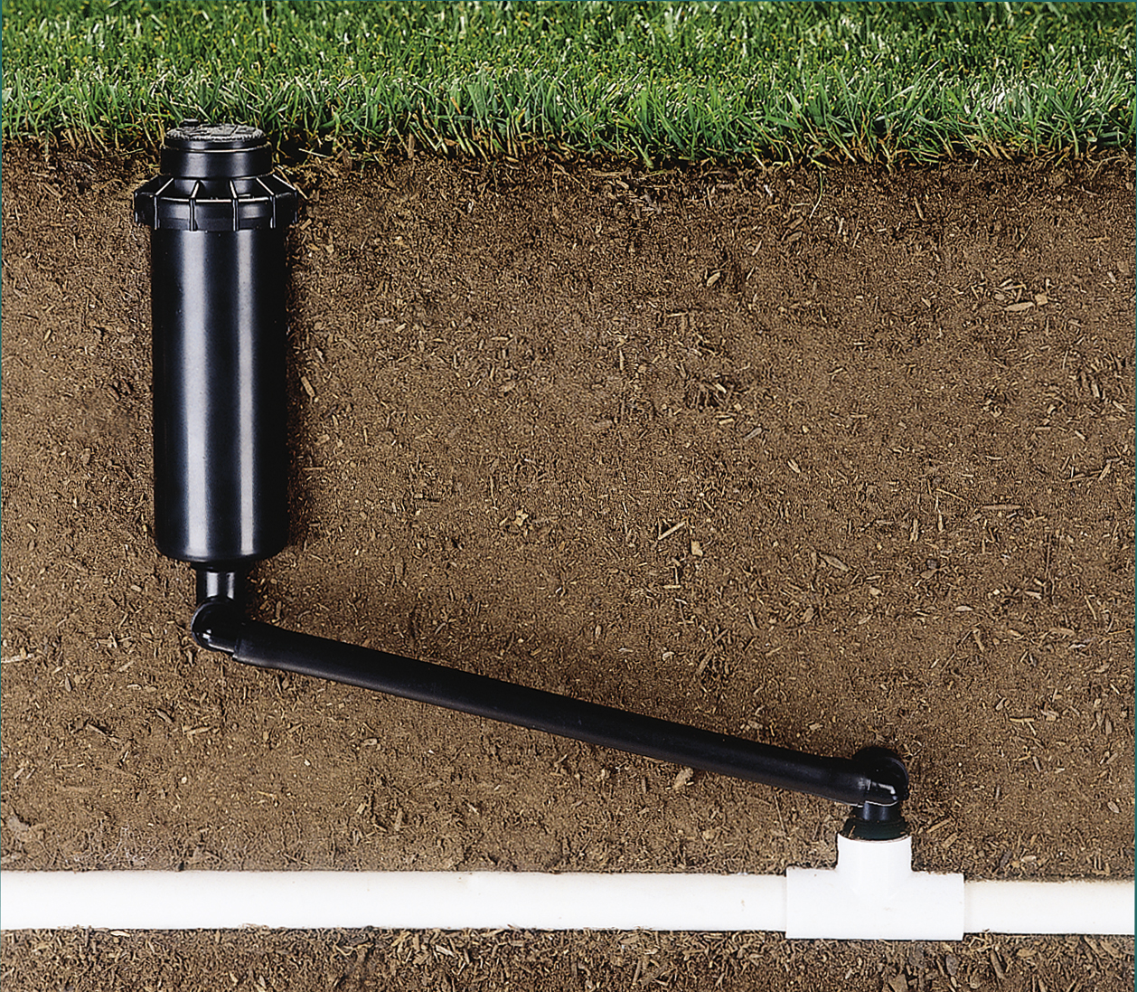 Swing joint articulado instalado en aspersor