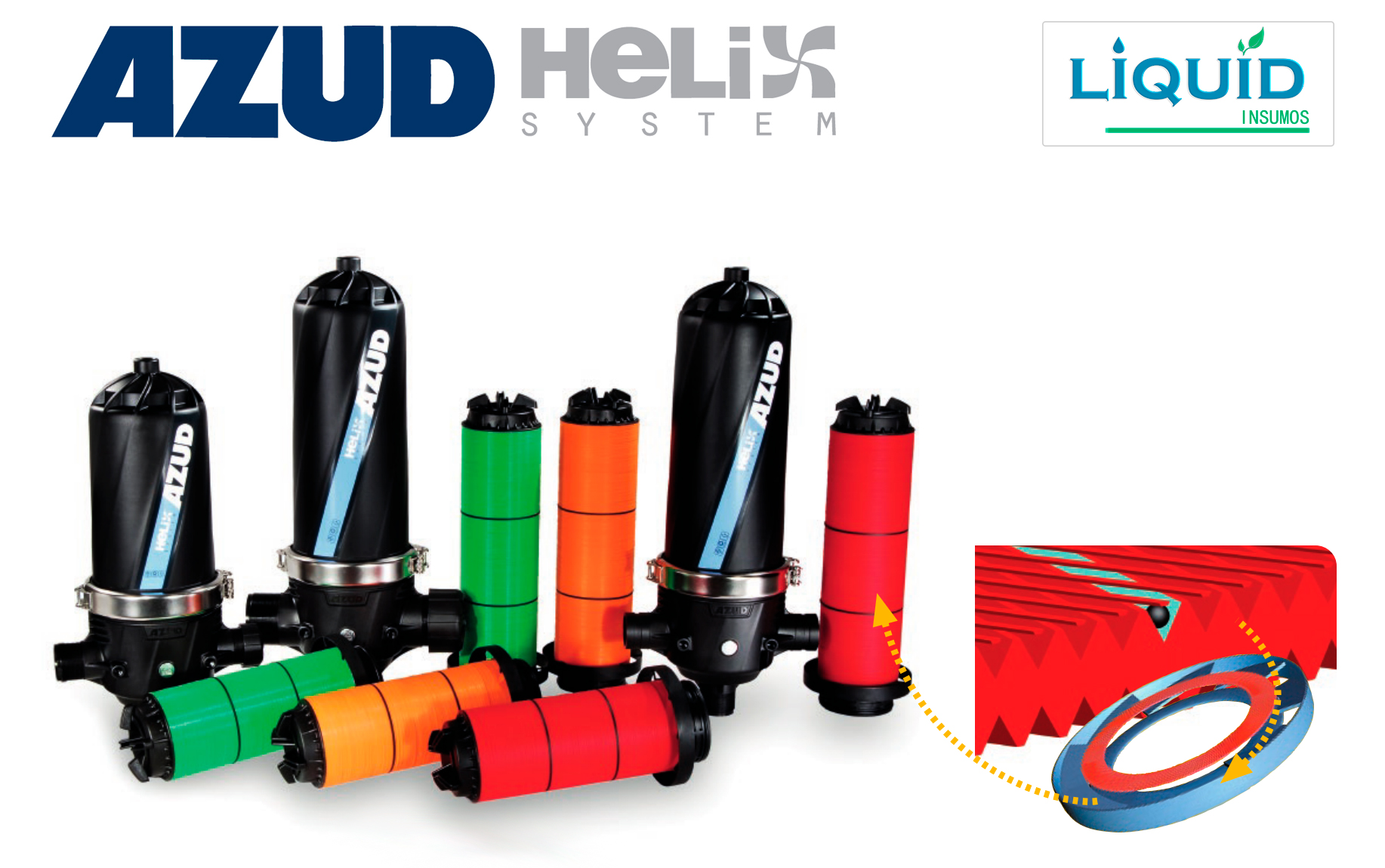 Filtro AZUD Helix System componentes
