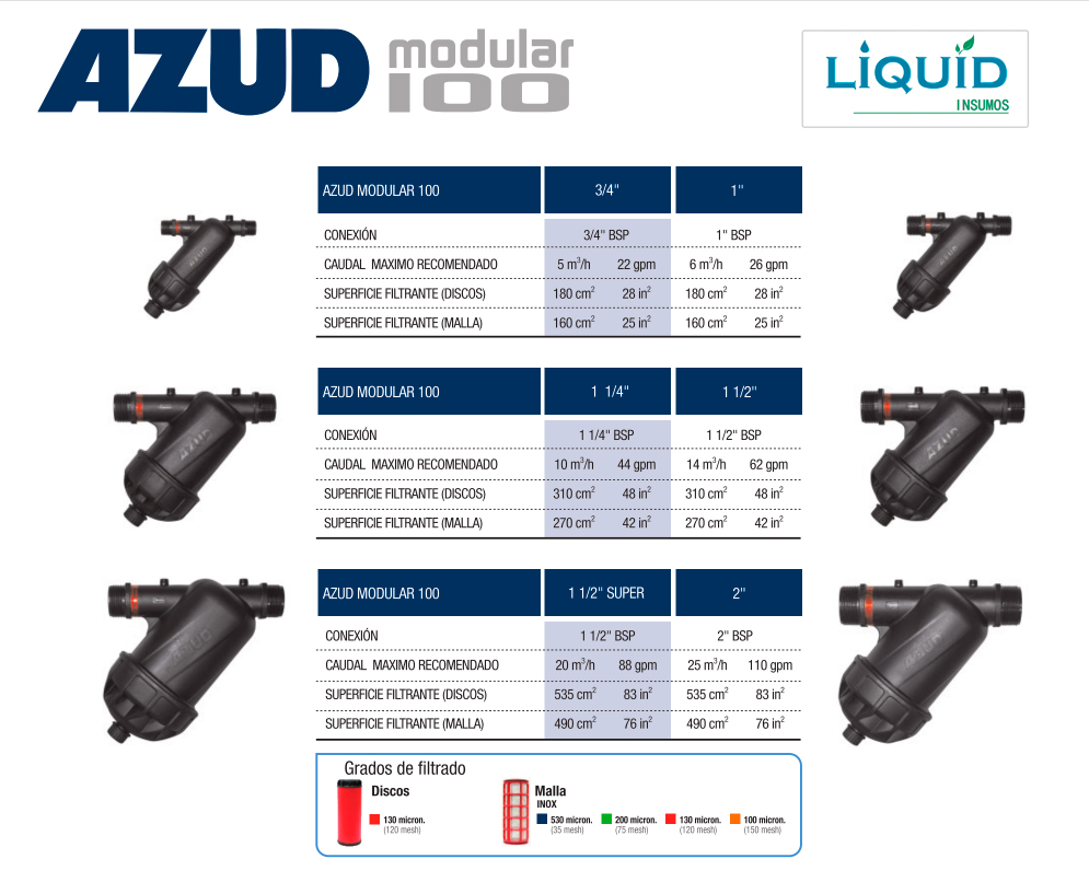 Filtro AZUD Modular 100 vista lateral