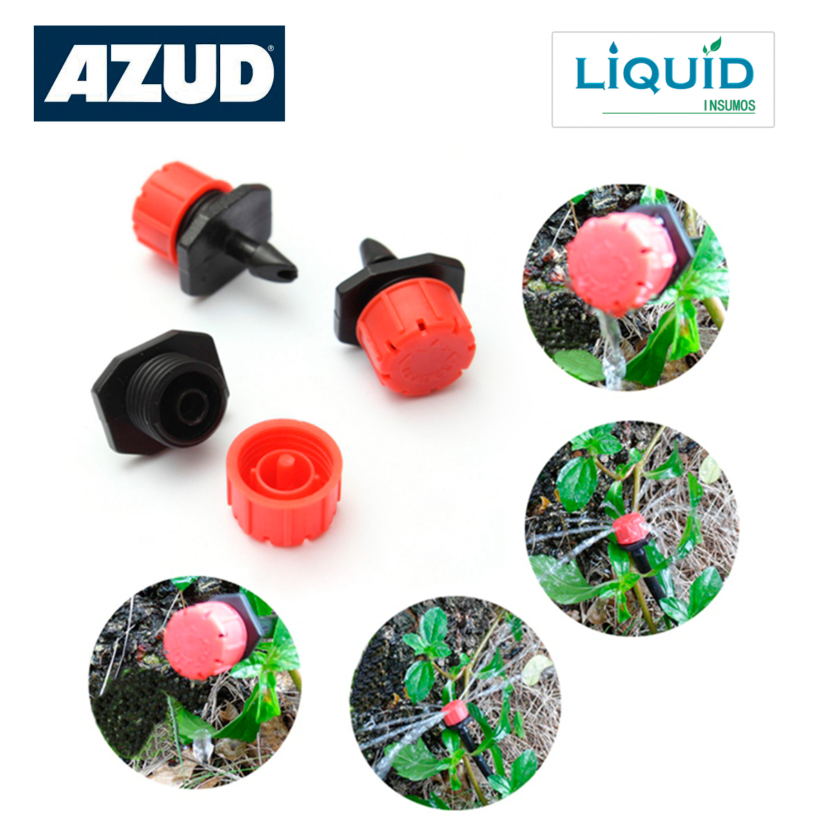 Gotero regulable instalado en sistema de riego